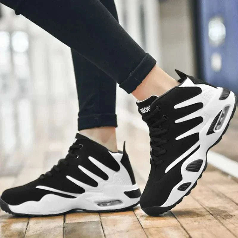 Casual Sneakers Men offers BlackHigh Top Sneakers for Men Side View