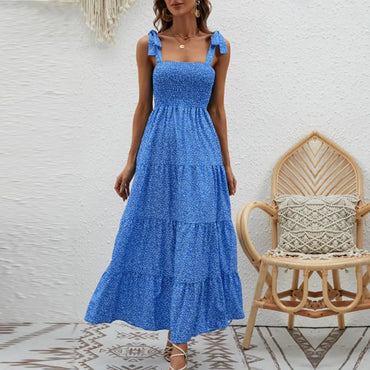 Informal Dresses | dresses for women Printed Fashionable Casual beach Blue front View