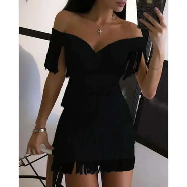 Women Wearing Black Evening Dresses