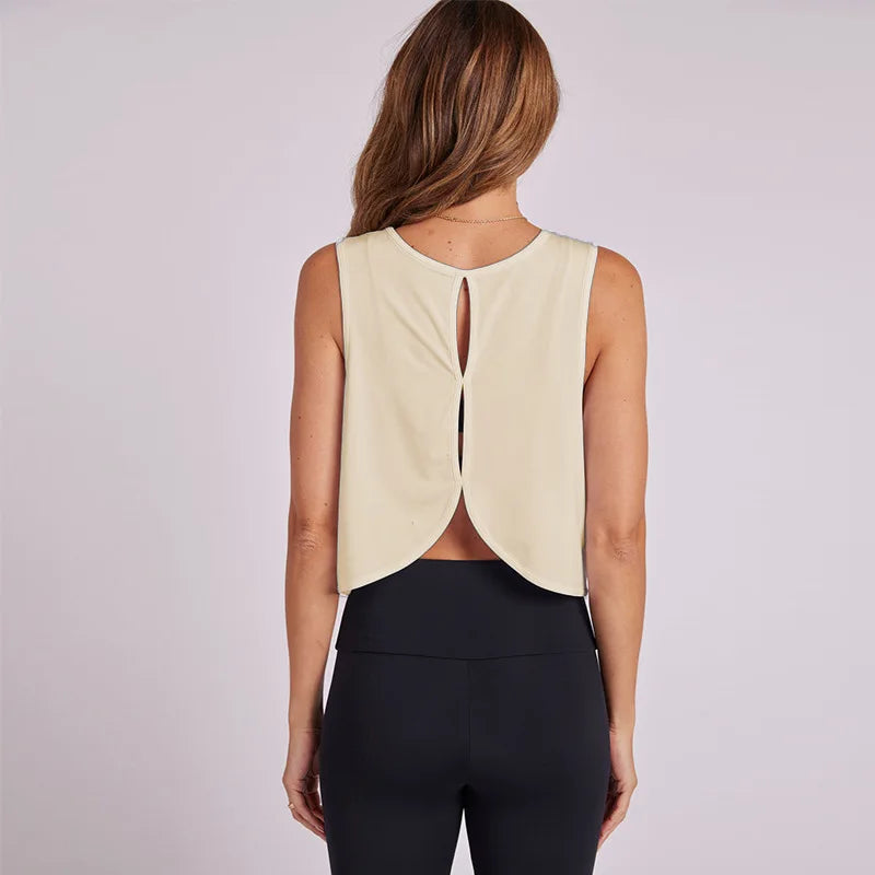 Women's Tank Tops - Sports Wear For Women Gym T-shirt Open Back Yoga Top Sport Blouses Woman Fitness Shirt Female Jersey