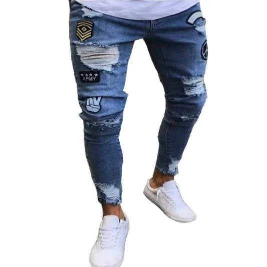 Ripped Jeans Men Stretch