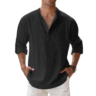 men t shirts | New Cotton Linen Shirts for Men Black