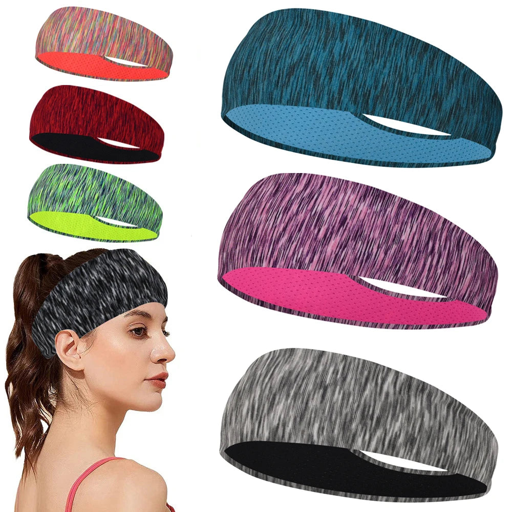 Sports Headband For Woman Gym Yoga Sweat Hair Band Soft Elastic Hairbands Stretch Outdoor Sport Sweatbands Running Fitness