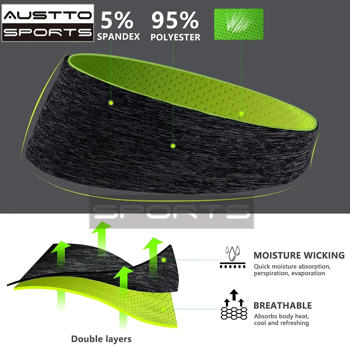 Sports Headband For Woman Gym Yoga Sweat Hair Band Soft Elastic Hairbands Stretch Outdoor Sport Sweatbands Running Fitness