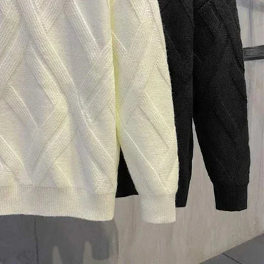 Knitted Sweaters for Men Solid Crewneck Pullovers