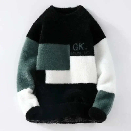Sweaters men 2025 Winter Letter pattern Black