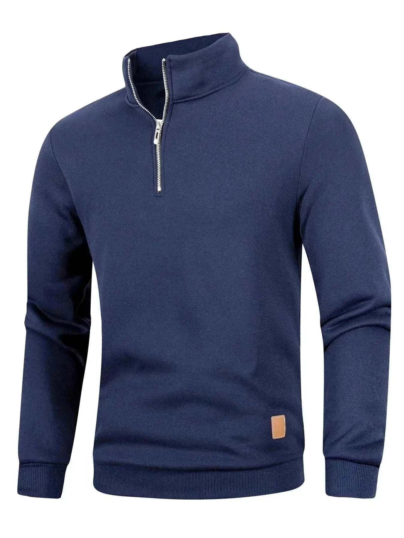 men sweaters offers Autumn Men's Zipper Pullover Navy Blue Turtlenecks Warm Sweaters
