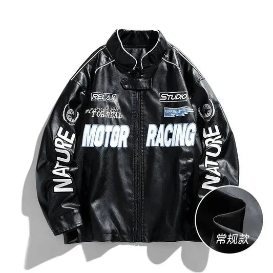 American Leather Jacket Coats Male Black