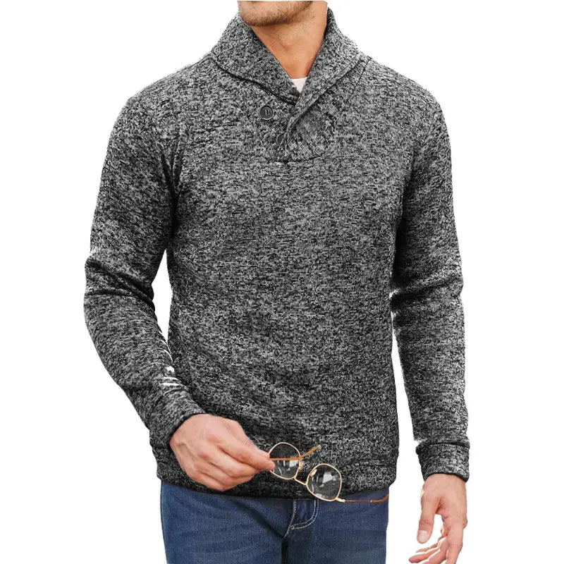 Autumn Mens Long Sleeve Half Turtleneck Dark Gray Sweaters