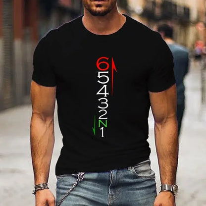 Casual Men's T-Shirt Black Summer Short Sleeve