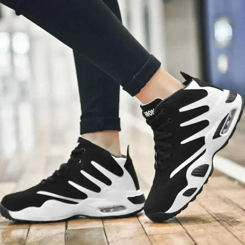  High Top Sneakers for Men White Black