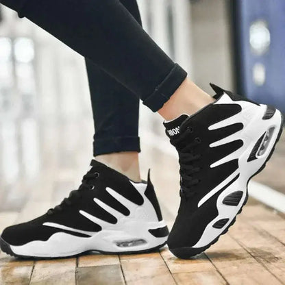  High Top Sneakers for Men White Black