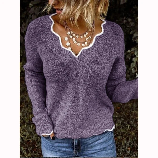 Women Knitted Sweaters New Wave V Neck Pullover