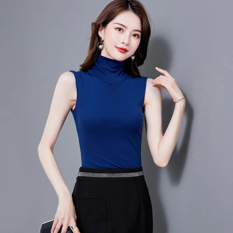 Going Out Tops | Summer Tops For Women Turtleneck Basic Sleeveless Lace