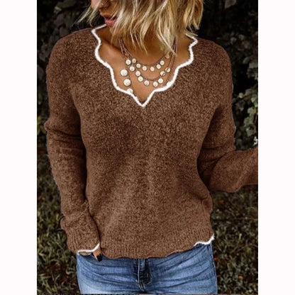 Women Knitted Sweaters New Wave V Neck Pullover