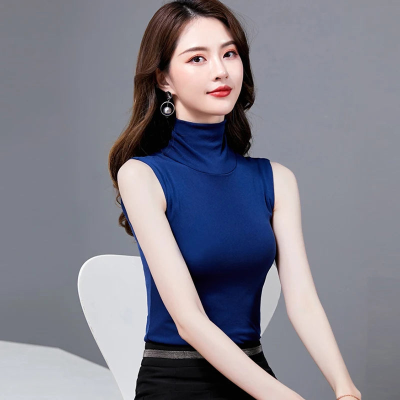 Going Out Tops | Summer Tops For Women Turtleneck Basic Sleeveless Lace