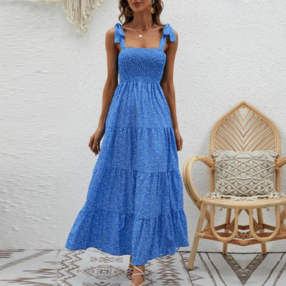 Informal Dresses | dresses for women Printed Fashionable Casual beach Blue front View