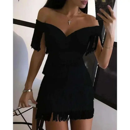 Women Wearing Black Evening Dresses