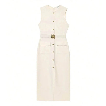 HH Women Elegant Black Dress O Neck Single