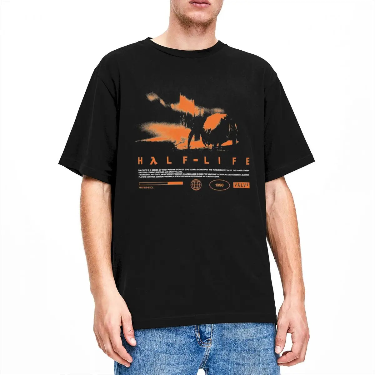 Men T Shirt Videogames HALFS LIFES V3 T-Shirts Trendy Cool Summer Tees Funny Print Pure Cotton Tops Plus Size 5XL