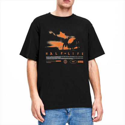Men T Shirt Videogames HALFS LIFES V3 T-Shirts Trendy Cool Summer Tees Funny Print Pure Cotton Tops Plus Size 5XL
