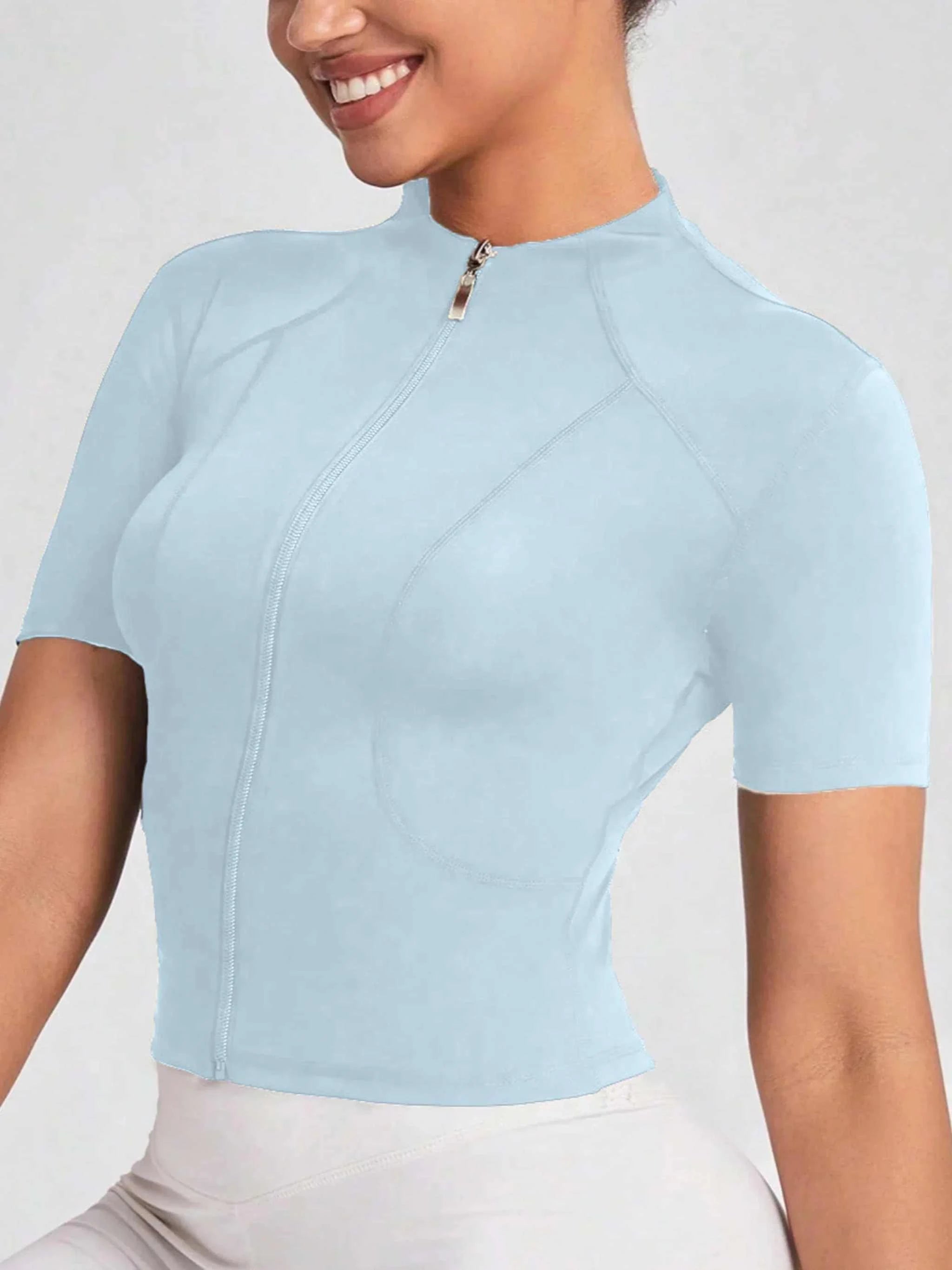 Fitness girl cycling yoga suit top