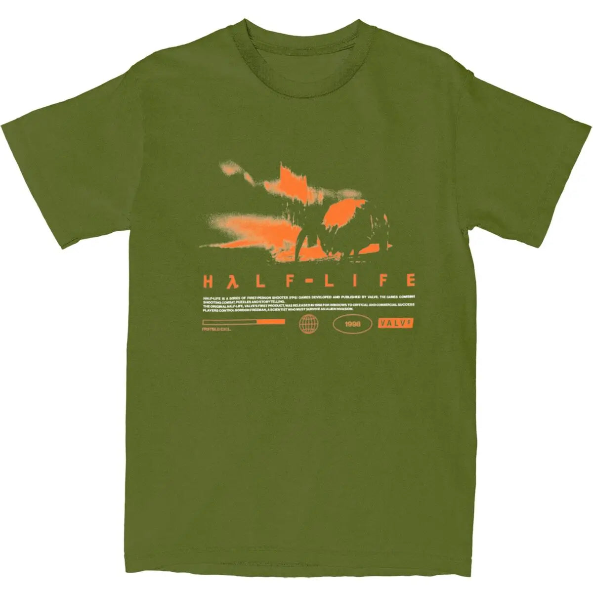 Men T Shirt Videogames HALFS LIFES V3 T-Shirts Trendy Cool Summer Tees Funny Print Pure Cotton Tops Plus Size 5XL