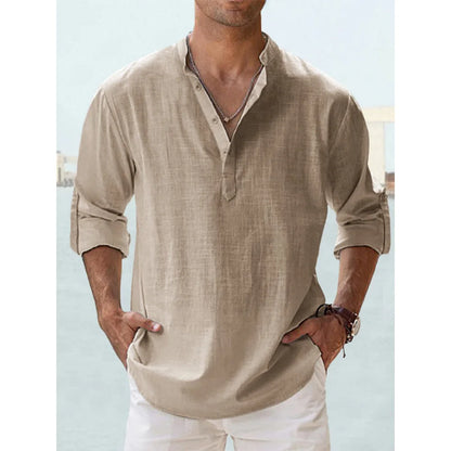 men t shirts | New Cotton Linen Shirts for Men Khaki