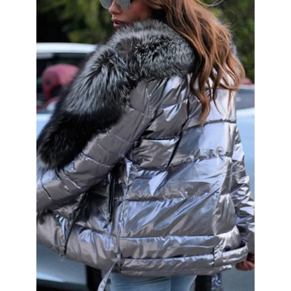 Winter Coat Women Bright Surface