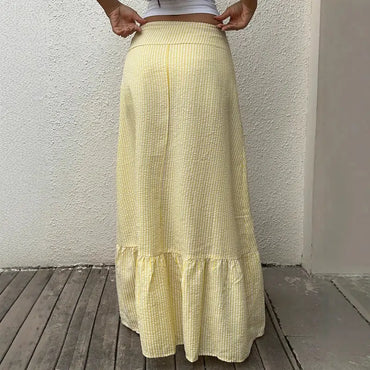 Skirt Long Yellow Women's Skirts Back View
