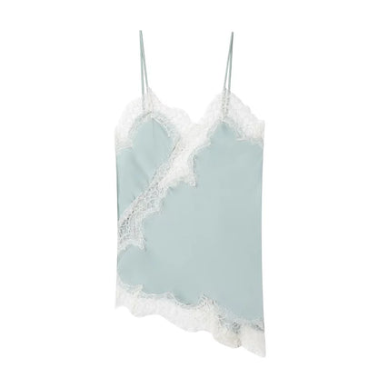 Top Female Backless Sky Blue Tops for Women 
