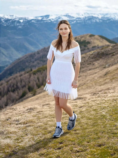 Informal Dresses offering Women Wearing White Evening Dresses