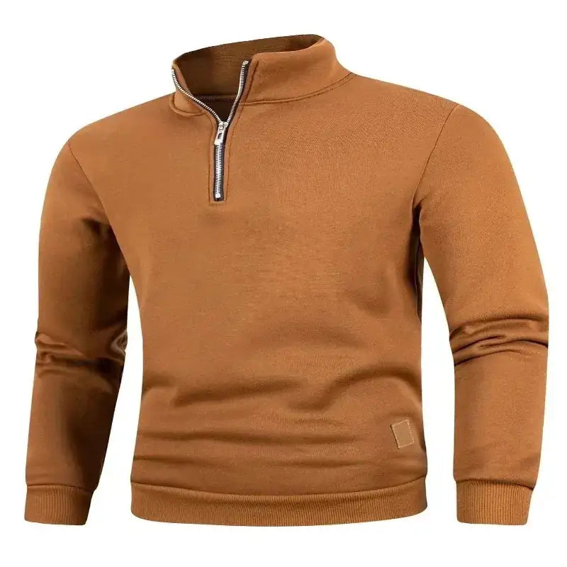 men sweaters offers Autumn Men's Zipper Pullover Brown Turtlenecks Warm Sweaters