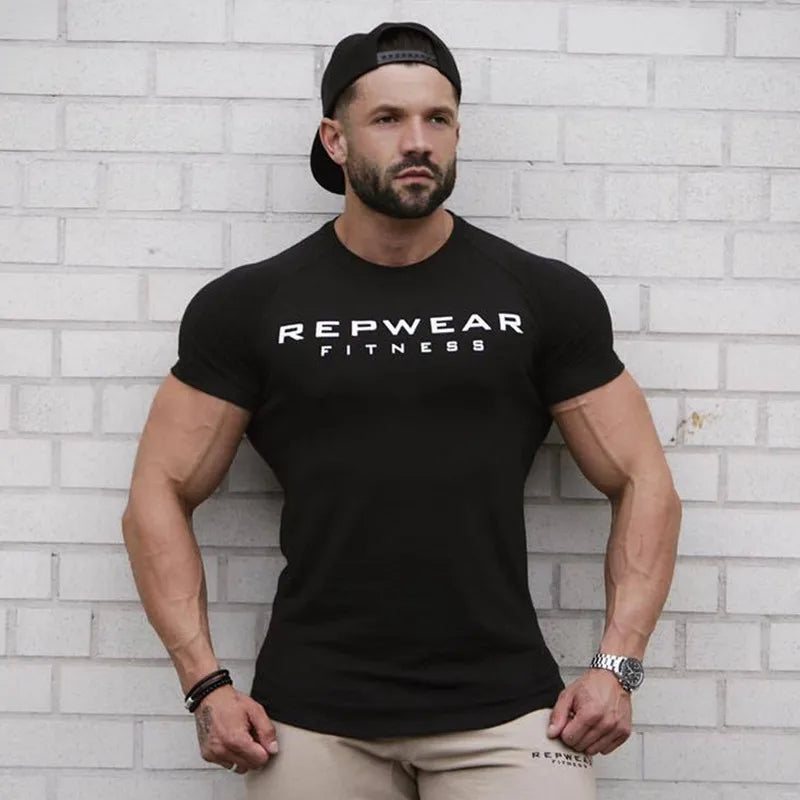 men t shirts | Men T Shirt Short Sleeve Shirts for Men Bodybuilding Black